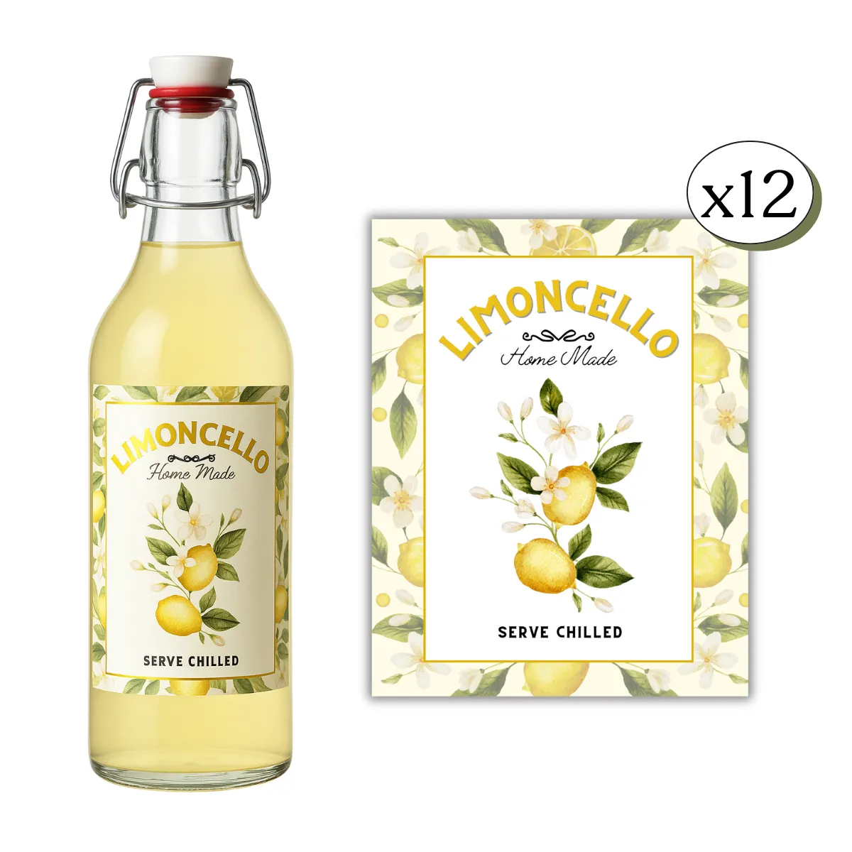 Limoncello flip-top bottle labels image 1